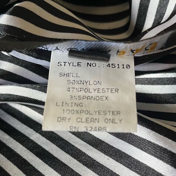 Mycra Pac Short Gabby Raincoat Medium Large Black Striped Embroidered Lining - Picture 14 of 15